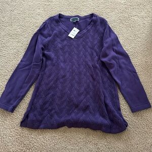 Purple long length sweater